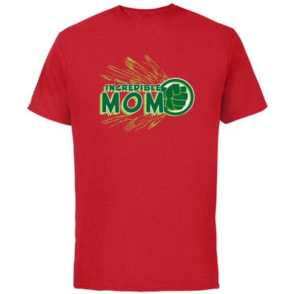Marvel Hulk Incredible Mom Family Trip Vacation Mother’s Day - Short Sleeve Cotton T-Shirt for Adults - Customized-Red