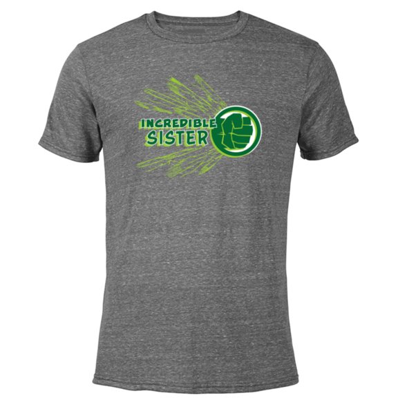 Marvel Hulk Incredible Sister Family Trip Vacation Birthday - Short Sleeve Blended T-Shirt for Adults - Customized-Dark Heather