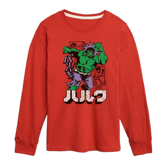 Marvel Hulk - Katakana - Toddler And Youth Long Sleeve Graphic T-Shirt