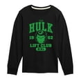 thumbnail image 1 of Marvel Hulk - Lift Club - Toddler And Youth Long Sleeve Graphic T-Shirt, 1 of 5