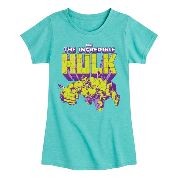 Marvel Hulk - Logo Pose - Toddler And Youth Girls Fitted Short Sleeve Graphic T-Shirt