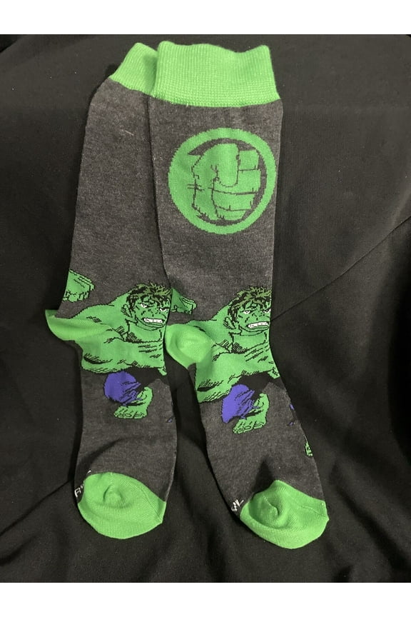 Marvel Hulk Mens Novelty Crew Sock Size 10-13