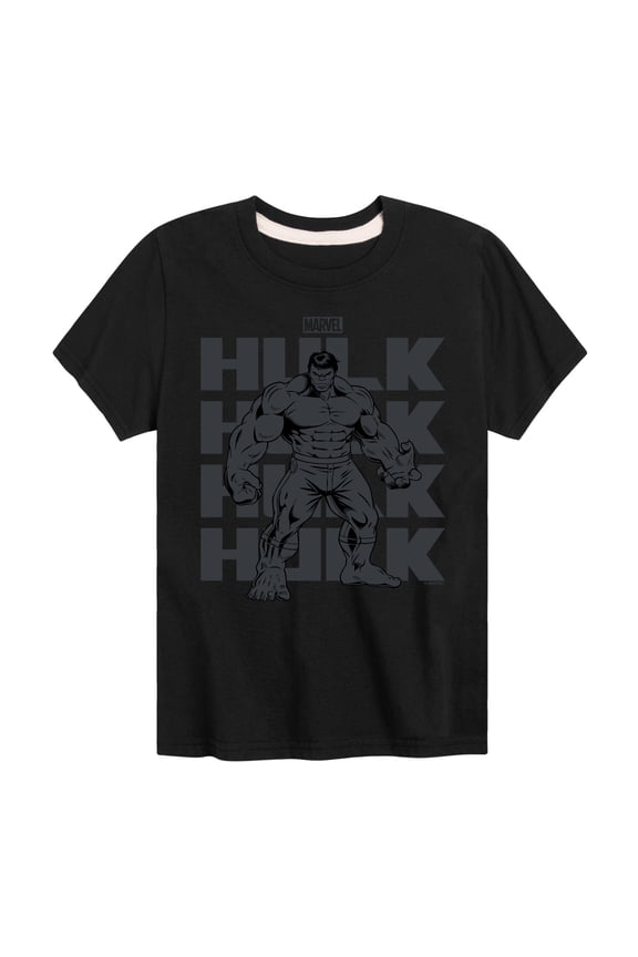 Hulk - Monochrome - Toddler And Youth Short Sleeve Graphic T-Shirt