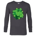 thumbnail image 1 of Marvel Hulk Outline Four-Leaf Clovers Green St Patrick’s Day - Long Sleeve T-Shirt for Men - Customized-Charcoal Heather, 1 of 5