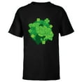 thumbnail image 1 of Marvel Hulk Outline Four-Leaf Clovers Green St Patrick’s Day - Short Sleeve T-Shirt for Kids - Customized-Black, 1 of 5