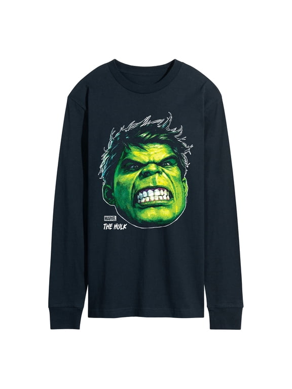 - Hulk Portrait Oversized Men's Long Sleeve Graphic T-Shirt