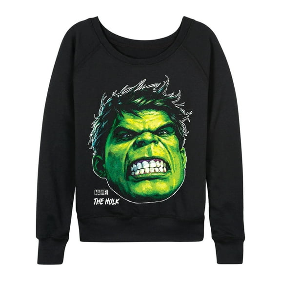 Marvel Hulk - Portrait Oversized - Women's French Terry Pullover Sweatshirt