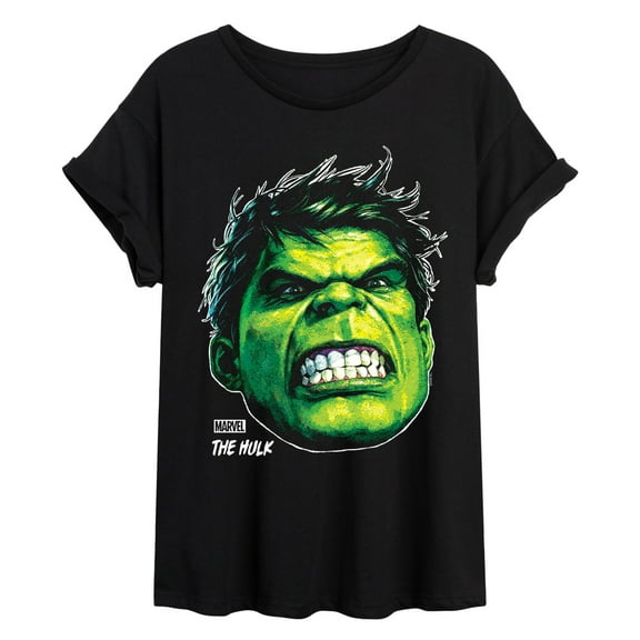 Marvel Hulk - Portrait Oversized - Women's Oversized Graphic T-Shirt