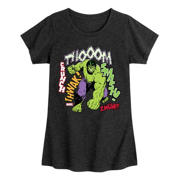 Marvel Hulk - Smash Crunch - Toddler And Youth Girls Fitted Short Sleeve Graphic T-Shirt
