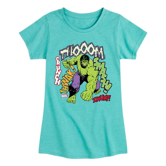 Marvel Hulk - Smash Crunch - Toddler And Youth Girls Fitted Short Sleeve Graphic T-Shirt