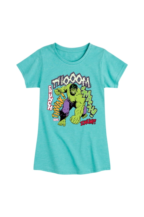 Hulk - Smash Crunch - Toddler And Youth Girls Fitted Short Sleeve Graphic T-Shirt