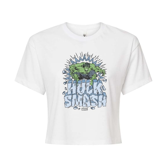 Marvel Hulk - Smash - Juniors Cropped Graphic T-Shirt