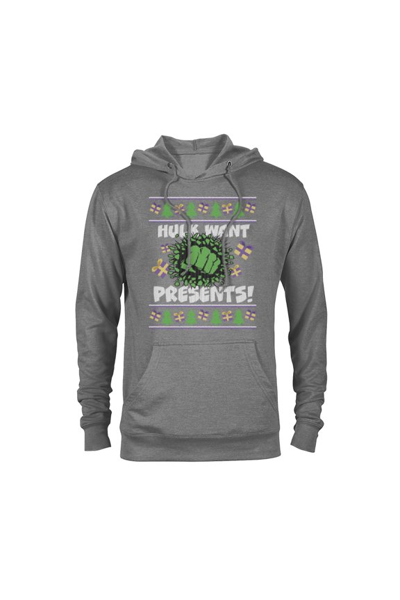Hulk Smash Presents Holiday - Pullover Hoodie for Adults - Customized-Athletic Heather