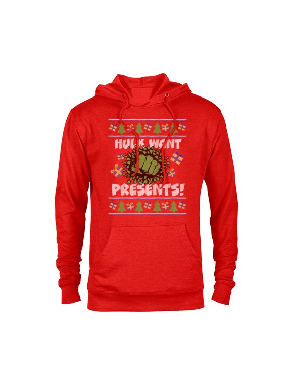 Hulk Smash Presents Holiday - Pullover Hoodie for Adults - Customized-Red