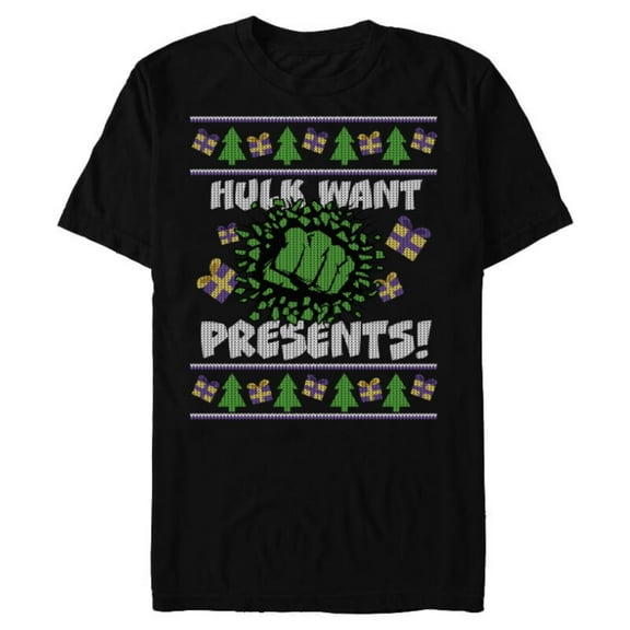 Marvel Hulk Smash Presents Holiday - Short Sleeve Blended T-Shirt for Adults - Customized-Black