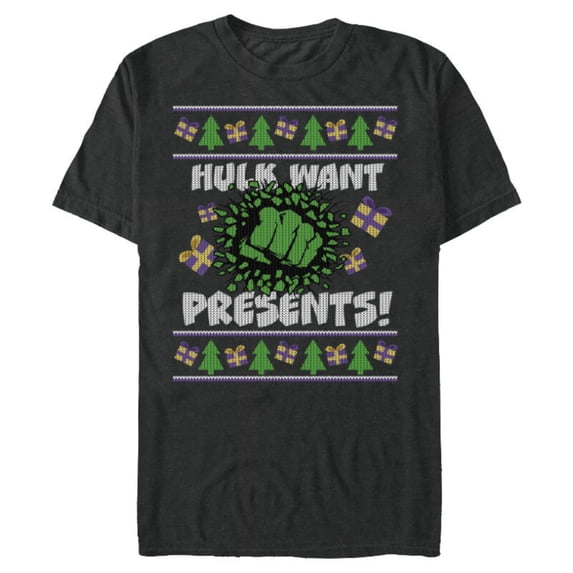Marvel Hulk Smash Presents Holiday - Short Sleeve Blended T-Shirt for Adults - Customized-Dark Heather