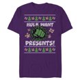 thumbnail image 1 of Marvel Hulk Smash Presents Holiday - Short Sleeve Blended T-Shirt for Adults - Customized-Purple, 1 of 5
