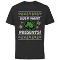 thumbnail image 1 of Marvel Hulk Smash Presents Holiday - Short Sleeve Cotton T-Shirt for Adults - Customized-Black, 1 of 5