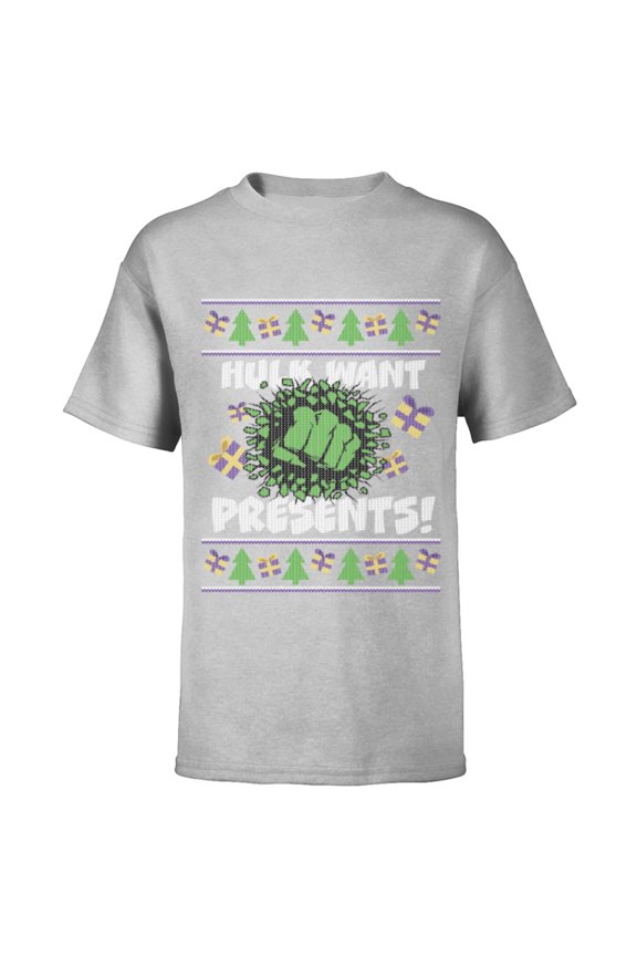 Hulk Smash Presents Holiday - Short Sleeve T-Shirt for Kids - Customized-Athletic Heather