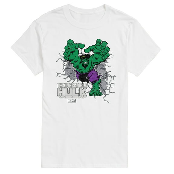 Marvel Hulk - Smash Through Wall - Men's Short Sleeve Graphic T-Shirt