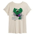 thumbnail image 1 of Marvel Hulk - Smash Through Wall - Women's Oversized Graphic T-Shirt, 1 of 5