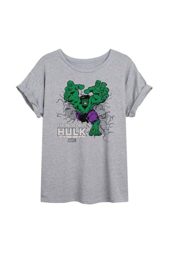 Hulk - Smash Through Wall - Women's Oversized Graphic T-Shirt