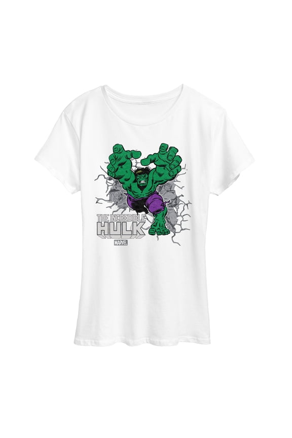 Hulk - Smash Through Wall - Women's Short Sleeve Graphic T-Shirt
