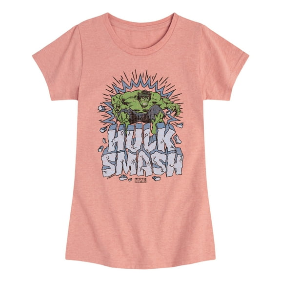 Marvel Hulk - Smash - Toddler And Youth Girls Fitted Short Sleeve Graphic T-Shirt