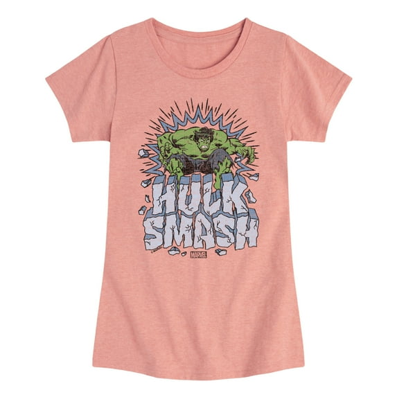 Marvel Hulk - Smash - Toddler And Youth Girls Fitted Short Sleeve Graphic T-Shirt