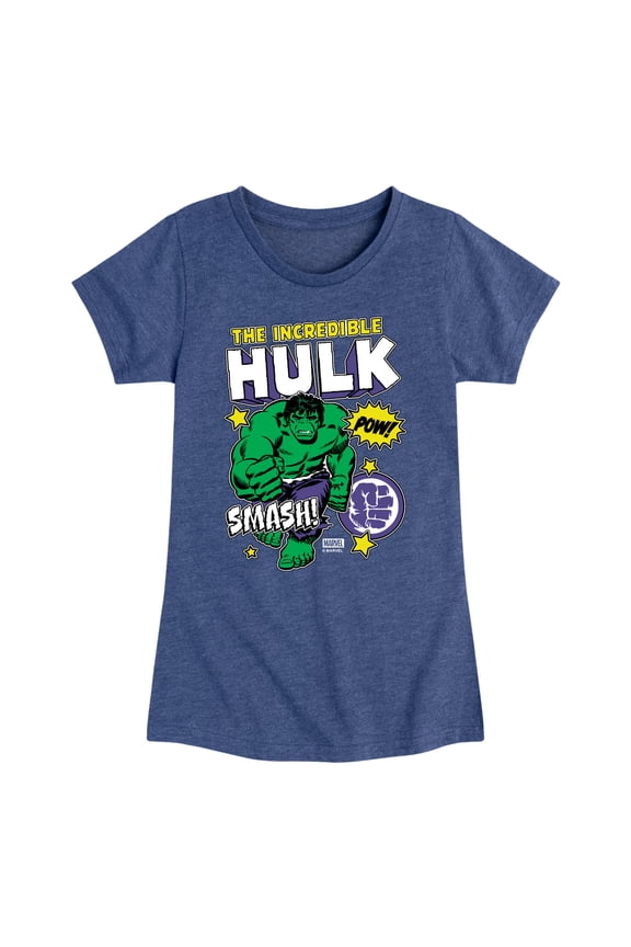 Hulk - Sticker Collage - Toddler And Youth Girls Fitted Short Sleeve Graphic T-Shirt