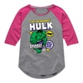 thumbnail image 1 of Marvel Hulk - Sticker Collage - Toddler And Youth Girls Shirt Tail Raglan, 1 of 5