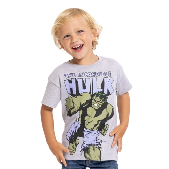 Marvel Hulk Toddler Boys Graphic Tee with Short Sleeves, Sizes 12M-5T