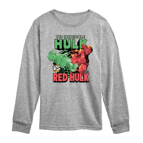 Marvel - Hulk vs. Red Hulk - Youth Boys Long Sleeve Graphic T-Shirt