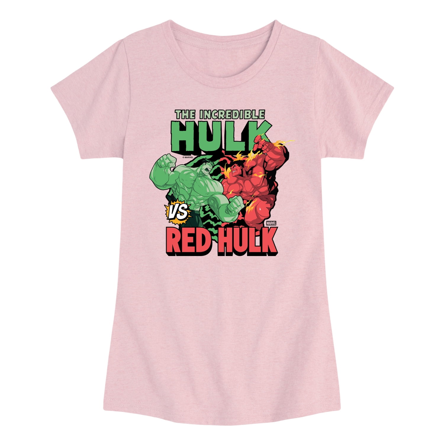 Marvel - Hulk vs. Red Hulk - Youth Girls Fitted Short Sleeve T-Shirt ...