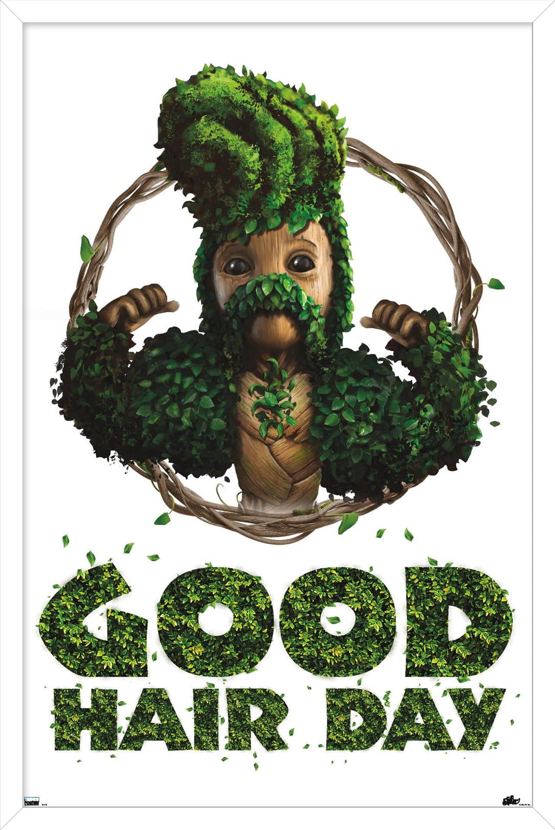 Marvel I Am Groot - Good Hair Day Wall Poster, 14.725" x 22.375" Framed