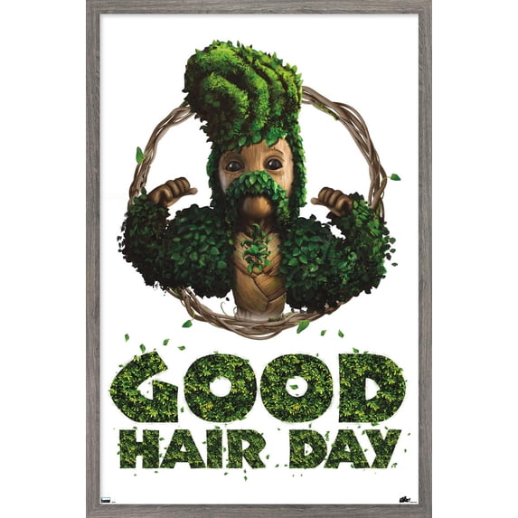 Marvel I Am Groot - Good Hair Day Wall Poster, 14.725" x 22.375" Framed