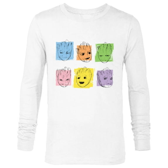 Marvel I Am Groot Guardians of the Galaxy Groot Color Moods - Long Sleeve T-Shirt for Men - Customized-White