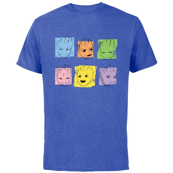 Marvel I Am Groot Guardians of the Galaxy Groot Color Moods - Short Sleeve Cotton T-Shirt for Adults - Customized-Royal Heather