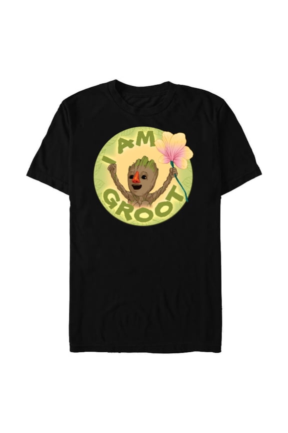 I Am Groot Guardians of the Galaxy Groot with Nose - Short Sleeve Blended T-Shirt for Adults - Customized-Black