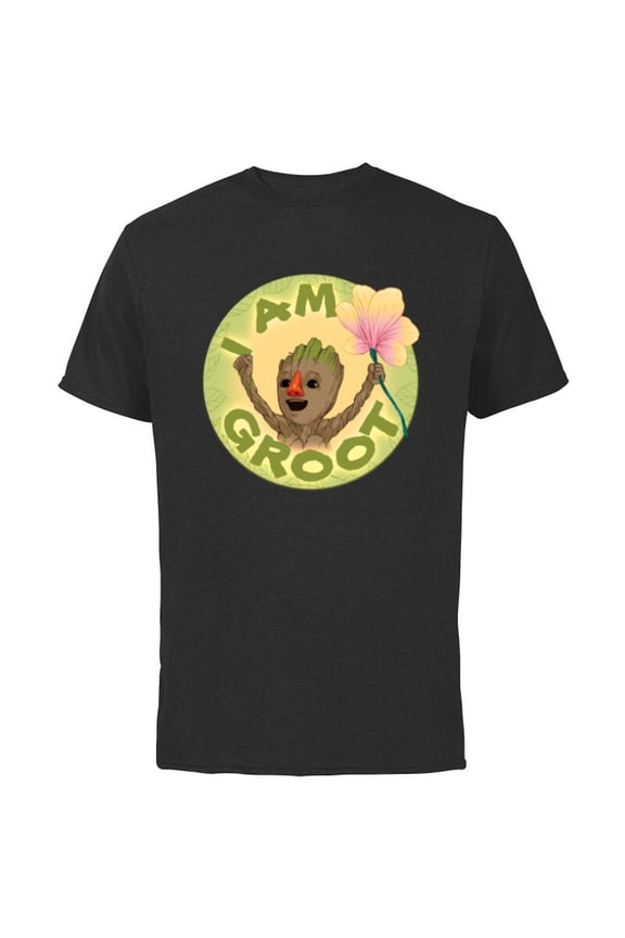 I Am Groot Guardians of the Galaxy Groot with Nose - Short Sleeve Cotton T-Shirt for Adults - Customized-Black