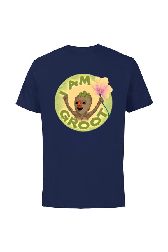 I Am Groot Guardians of the Galaxy Groot with Nose - Short Sleeve Cotton T-Shirt for Adults - Customized-Navy