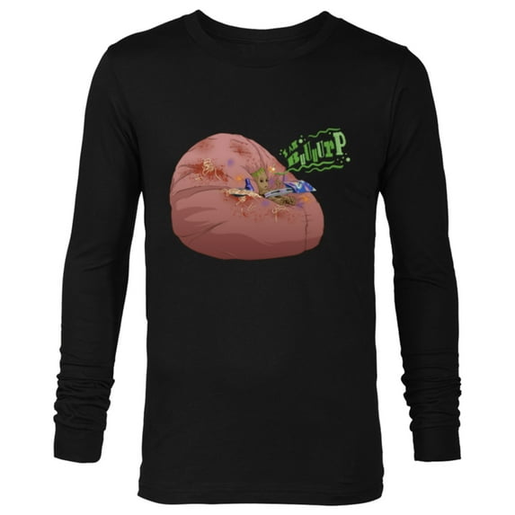 Marvel I Am Groot Guardians of the Galaxy Messy Pillow Burp - Long Sleeve T-Shirt for Men - Customized-Black