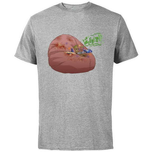 Marvel I Am Groot Guardians of the Galaxy Messy Pillow Burp - Short Sleeve Cotton T-Shirt for Adults - Customized-Athletic Heather