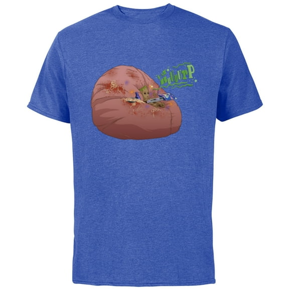 Marvel I Am Groot Guardians of the Galaxy Messy Pillow Burp - Short Sleeve Cotton T-Shirt for Adults - Customized-Royal Heather
