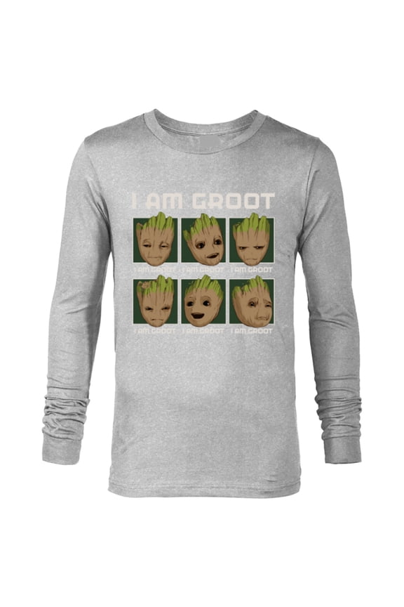 I Am Groot Guardians of the Galaxy Moods of Groot - Long Sleeve T-Shirt for Men - Customized-Athletic Heather