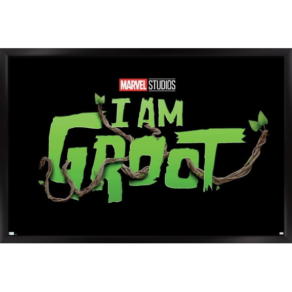 Marvel I Am Groot - Logo Wall Poster, 14.725" x 22.375", Framed