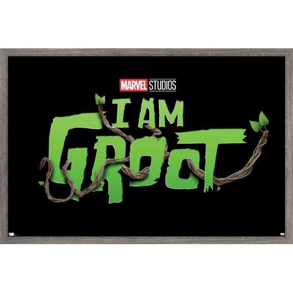 Marvel I Am Groot - Logo Wall Poster, 14.725" x 22.375", Framed