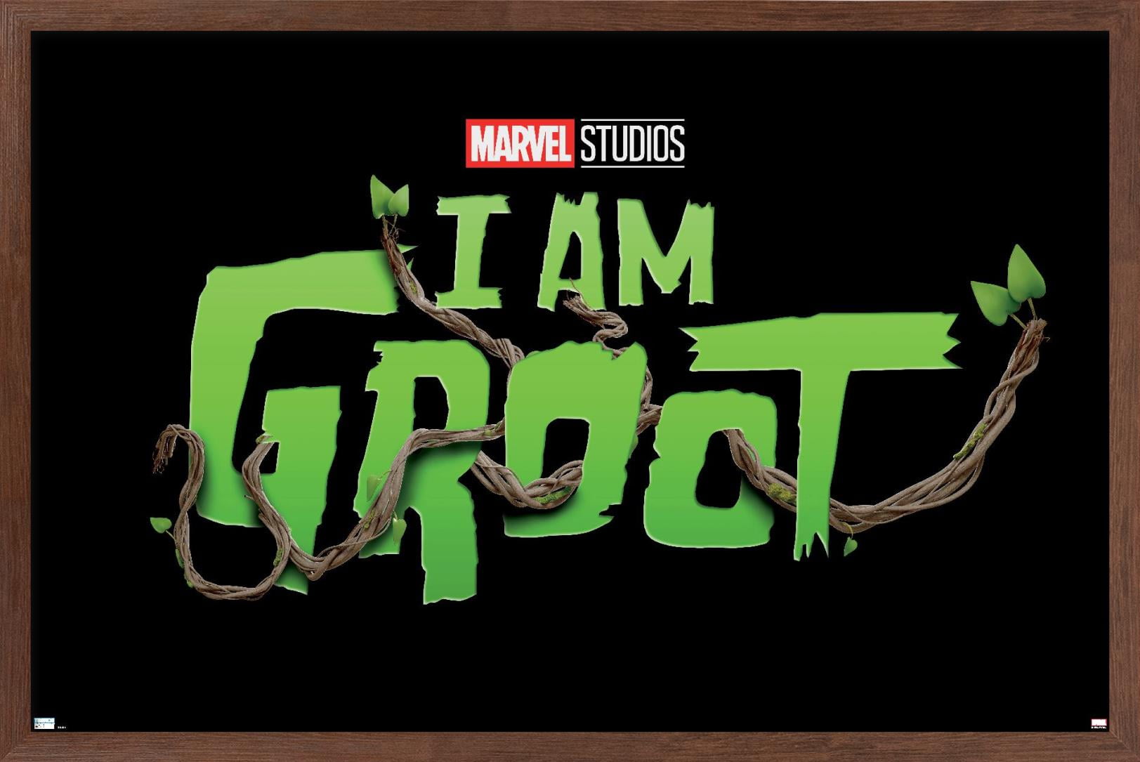 Marvel I Am Groot - Logo Wall Poster, 22.375" x 34", Framed