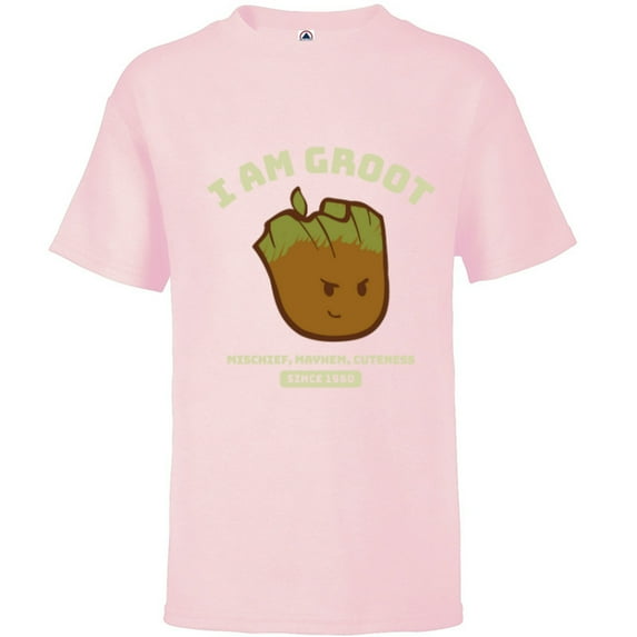 Marvel I Am Groot Mischief Mayhem and Cuteness Since 1960 - Short Sleeve T-Shirt for Kids - Customized-Soft Pink