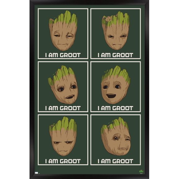 Marvel I Am Groot: Season 2 - I Am Groot Wall Poster, 14.725" x 22.375" Framed